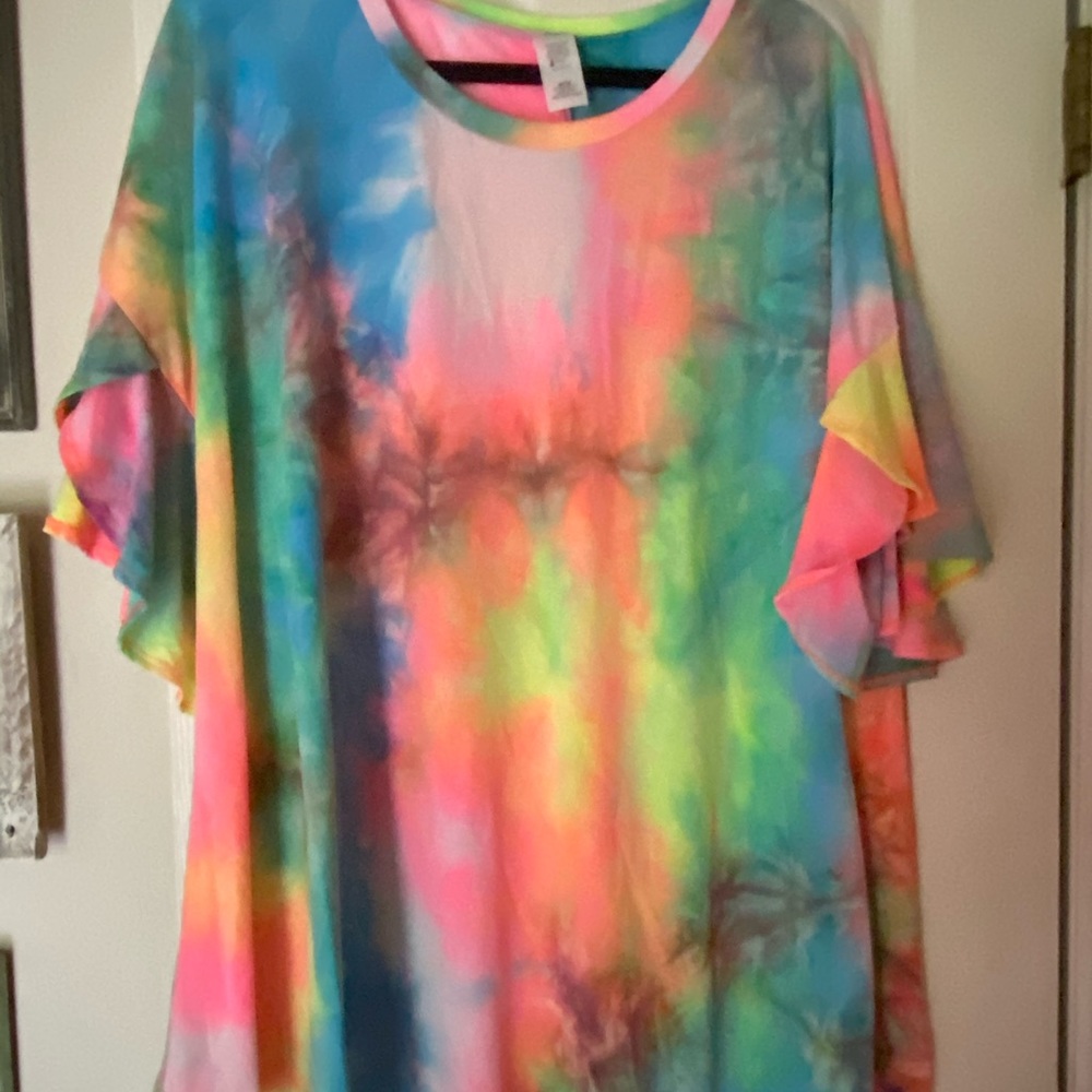 3x tie dyed rainbow tunic